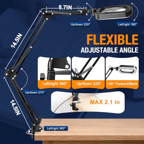 Magnifying Lamp with Light 12X (Black)