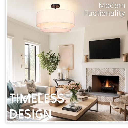 20 inch Semi Flush Mount Ceiling Light Fixture with 4 Light