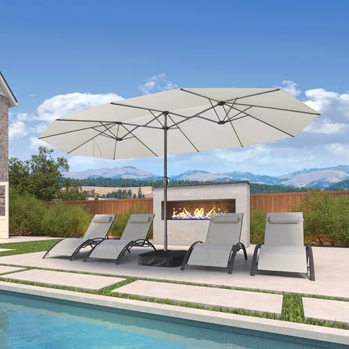 Patio Umbrella 15ft with Base UV Resistant Rectangle