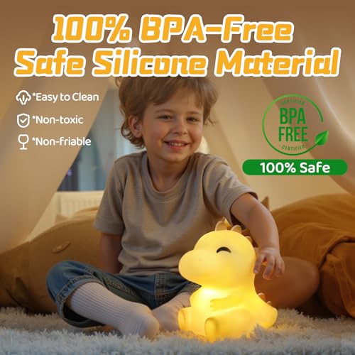 Dinosaur Gifts for Room Decor Squishy Night Light for Kids
