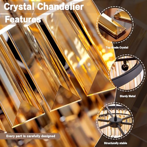 Crystal Chandeliers for Dining Room Amber Chandelier Light Fixture