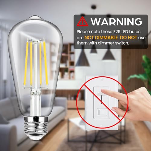 4 Pack Vintage LED Edsion Bulbs 100W Equivalent (4 Count)