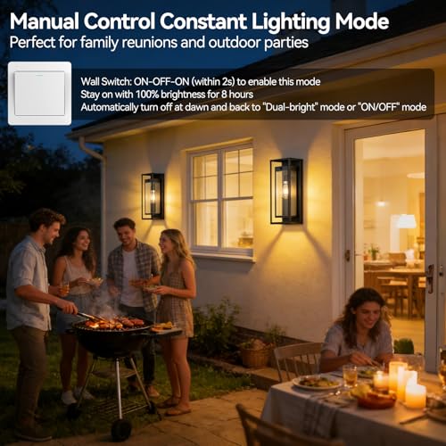 18" Motion Sensor Outdoor Sconce Lights for House (2 Count)