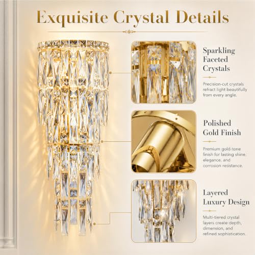 Modern K9 Crystal Wall Sconce
