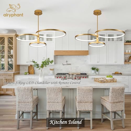 LED Ring Chandelier Modern Gold Chandellier for Dining Room 3 (3 Count)