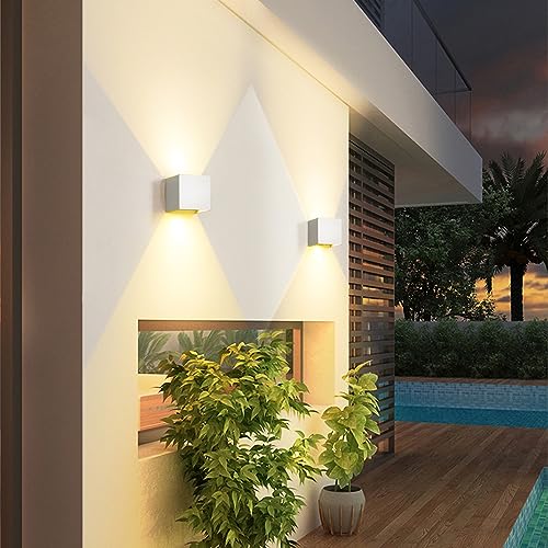 2 PCS 12W Outdoor Sconces Wall Lights LED Exterior (2 Count)