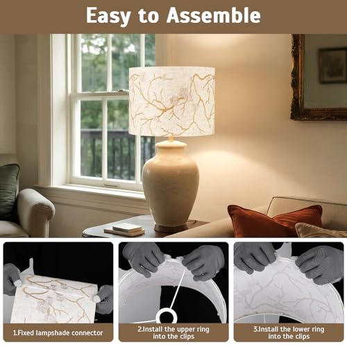2 Pack 13 Inch Drum Lamp Shades (2 Count)