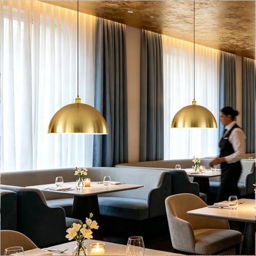 Large Brushed Gold Pendant Light