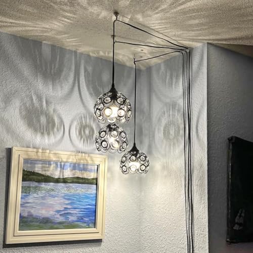 Black Plug in Chandelier