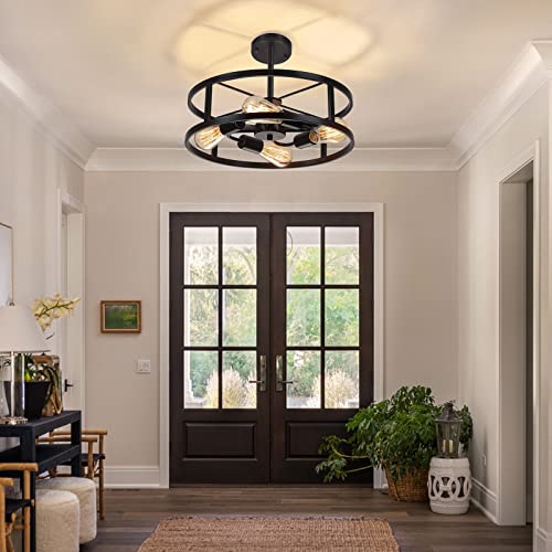 Black Semi Flush Mount Ceiling Light