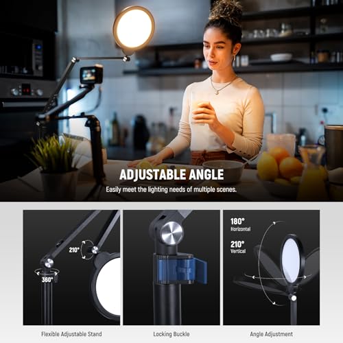 Basics 18W 7" Desktop Ring Light with Stand for Desk
