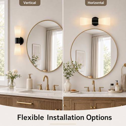 Black Glass Wall Sconce Light