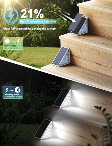 LED Solar Step Lights Waterproof Outdoor Stair Lights (8 Count)