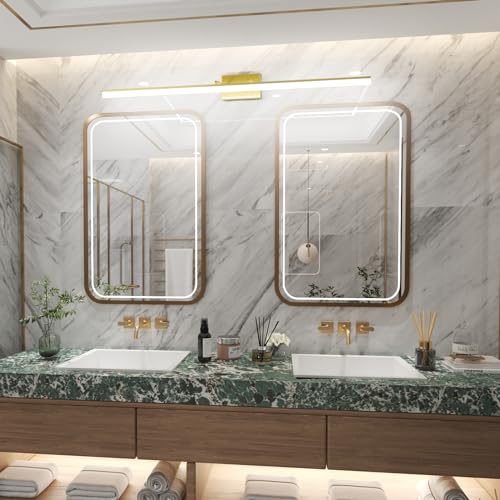 48inch Bathroom Vanity Light Brushed Gold Modern LED Vanity Lighting Over Mirror Adjustable Gold Wall Light for Bathroom