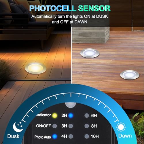 Dimmable LED Deck Lights with Timer and Photocell Sensor and Protecting Shell φ32mm