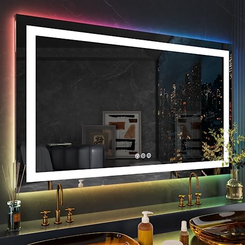 72"X32" RGB LED Bathroom Mirror with Lights