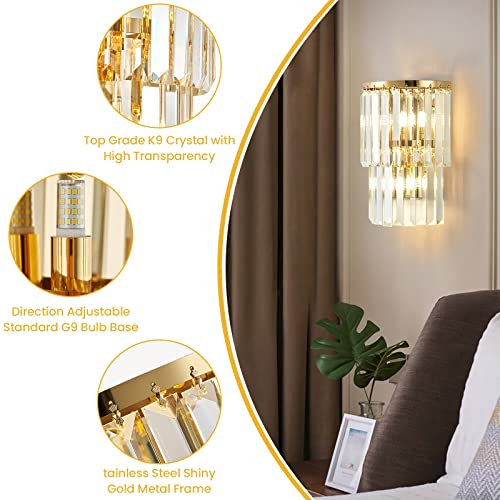 2 Lights Modern Crystal Wall Light