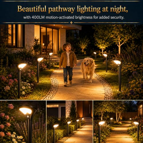 400LM Solar Pathway Lights with Motion Sensor (2 Count)