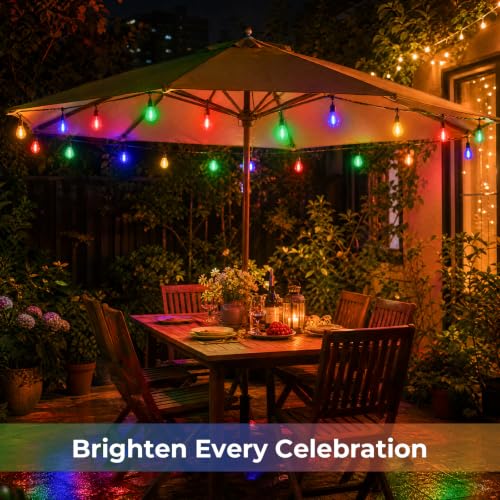 S14 Colored LED Outdoor String Bulbs for Christmas (36 Count)