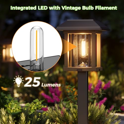 4 Pack Solar Pathway Lights Outdoor (4 Count)