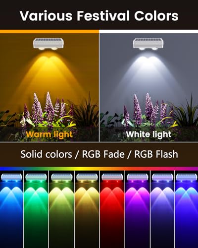 Solar Fence Lights Outdoor Waterproof (8 Count)