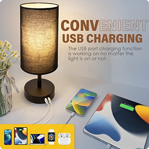 Bedside Lamps with USB Port (2 Count)