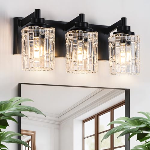 3 Light Black Bathroom Light Fixtures