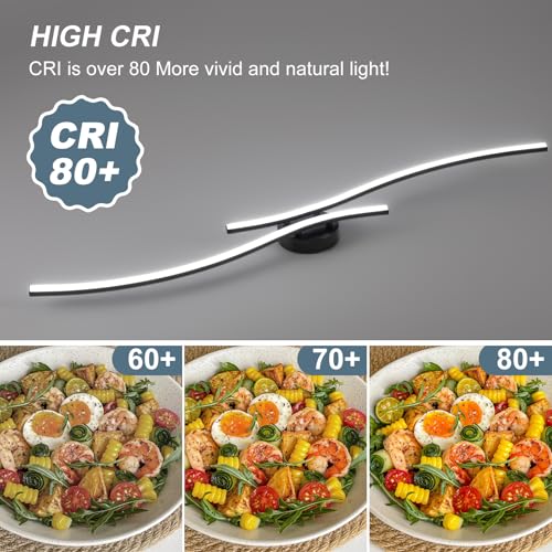 47.24inch Linear Ceiling Light Black Modern LED Ceiling Light Fixture 6000K Aluminum Long Ceiling Lamp for Hallway