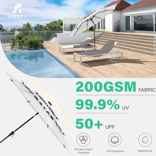 9 ft 3 Tier Outdoor LED Lighted Patio Umbrella w