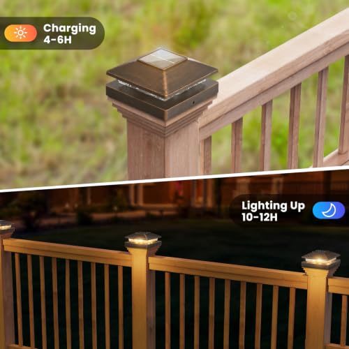 Solar Post Cap Lights Outdoor 6pack (6 Count)
