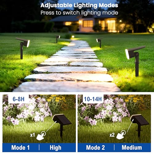 Solar Spotlights Outdoor Waterproof with Focus Beam (2 Count)