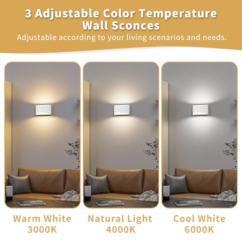 White Modern LED Wall Sconce (4 Count)