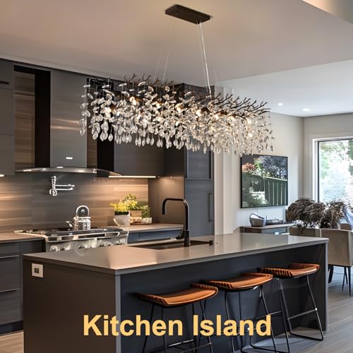 60" Rectangular Crystal Chandelier