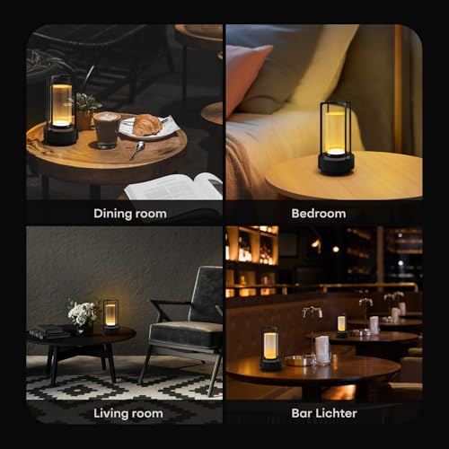 Rechargeable Cordless Small Metal Table Lamp (2 Count)