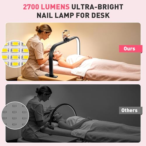 LED 5X Magnifier Half Moon Nail Desk Lamp (40 Count)