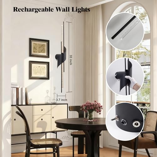 Battery Operated Wall Sconces Set of 2 (2 Count)