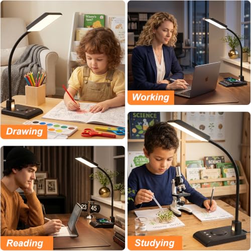 Desk Lamp with Wireless Charger (Black)