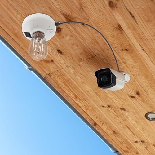 3-in-1 Light Socket Adapter with USB (5V/2A) & Outlet - E26/E27 Bulb to Power Outlet Converter, USB Charger Port, 3-Prong US Plug for Cameras, Projectors, Smart Devices