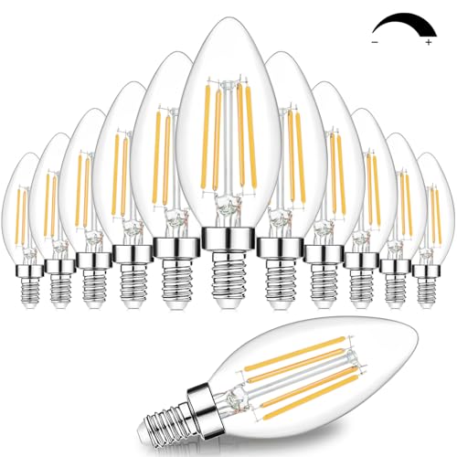12 Pack Dimmable E12 LED Candelabra Bulbs 60W Equivalent (12 Count)
