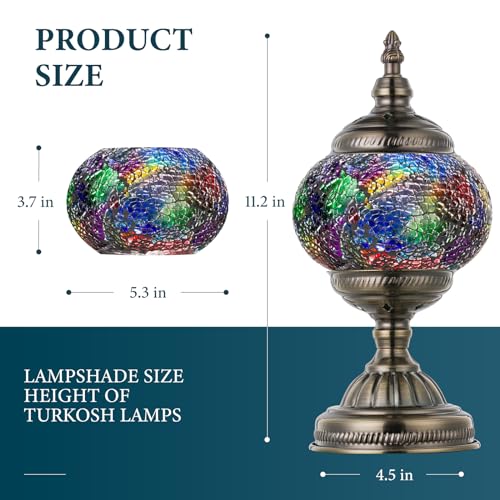 Turkish Mosaic Lamp Stained Glass Table Lamp with Tiffany Style