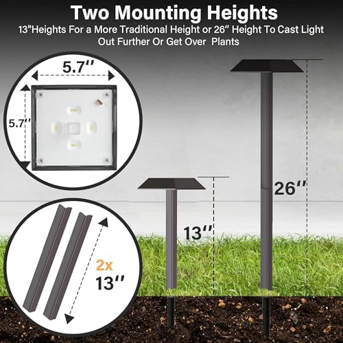 Super Bright 300 Lumens Solar Pathway Lights Outdoor (4 Count)