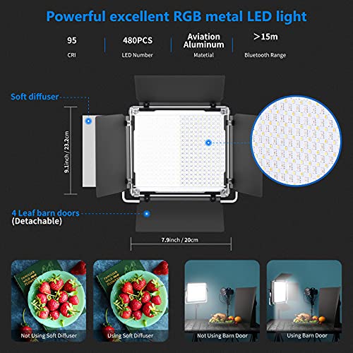 2 Packs 480 RGB Led Light with APP Control (2 Count)