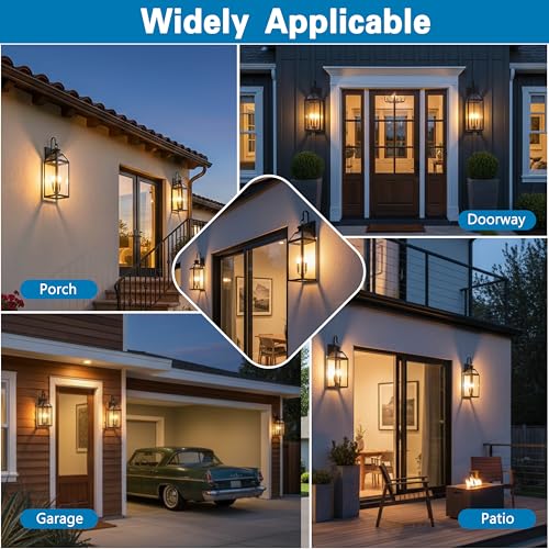 26" Large Dusk to Dawn Outdoor Wall Light (2 Count)