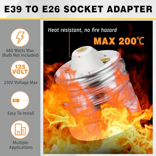 8 Packs E39 to E26 Socket Converters (8 Count)