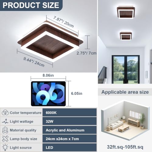 Square Modern LED Light Fixture