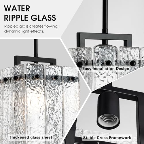 Modern Black Rectangle Chandelier
