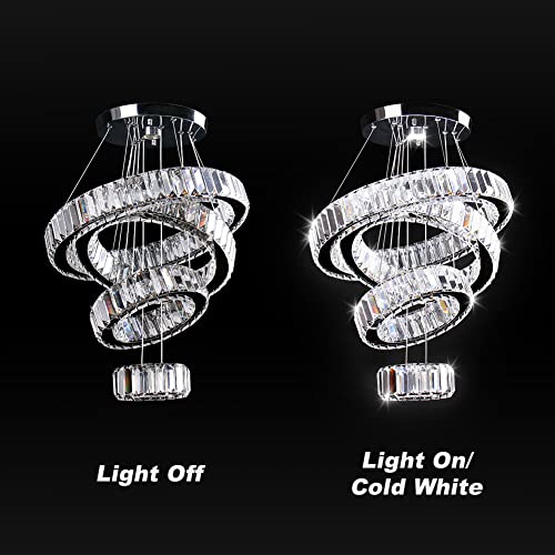 4 Ring Adjustable Crystal Chandelier