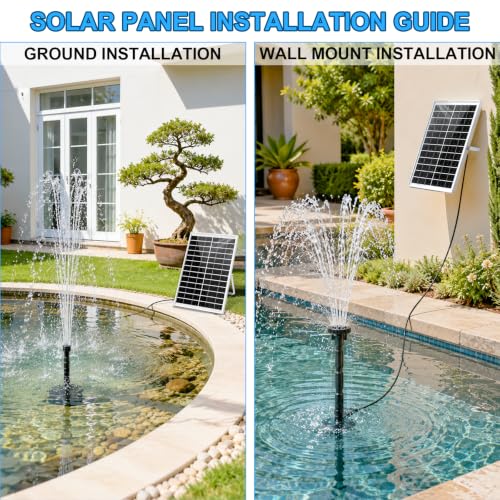 15W Solar Fountain Pump with 6 Spray Modes for Bird Bath Pond Outdoor