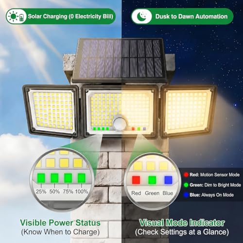 Solar Outdoor Lights Motion Sensor (4 Count)