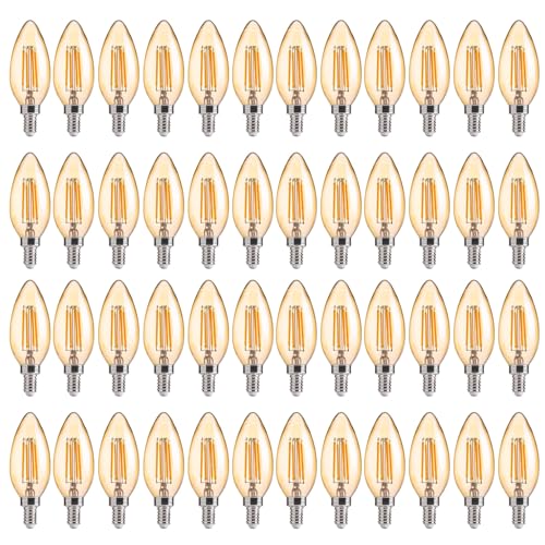 Amber LED Candelabra Light Bulbs 40W Equivalent (48 Count)